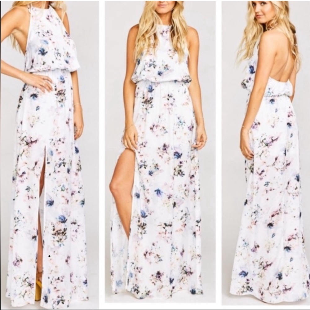 Show Me Your Mumu Heater Halter Maxi Dress ~ in Bouquet Beauty XSmall